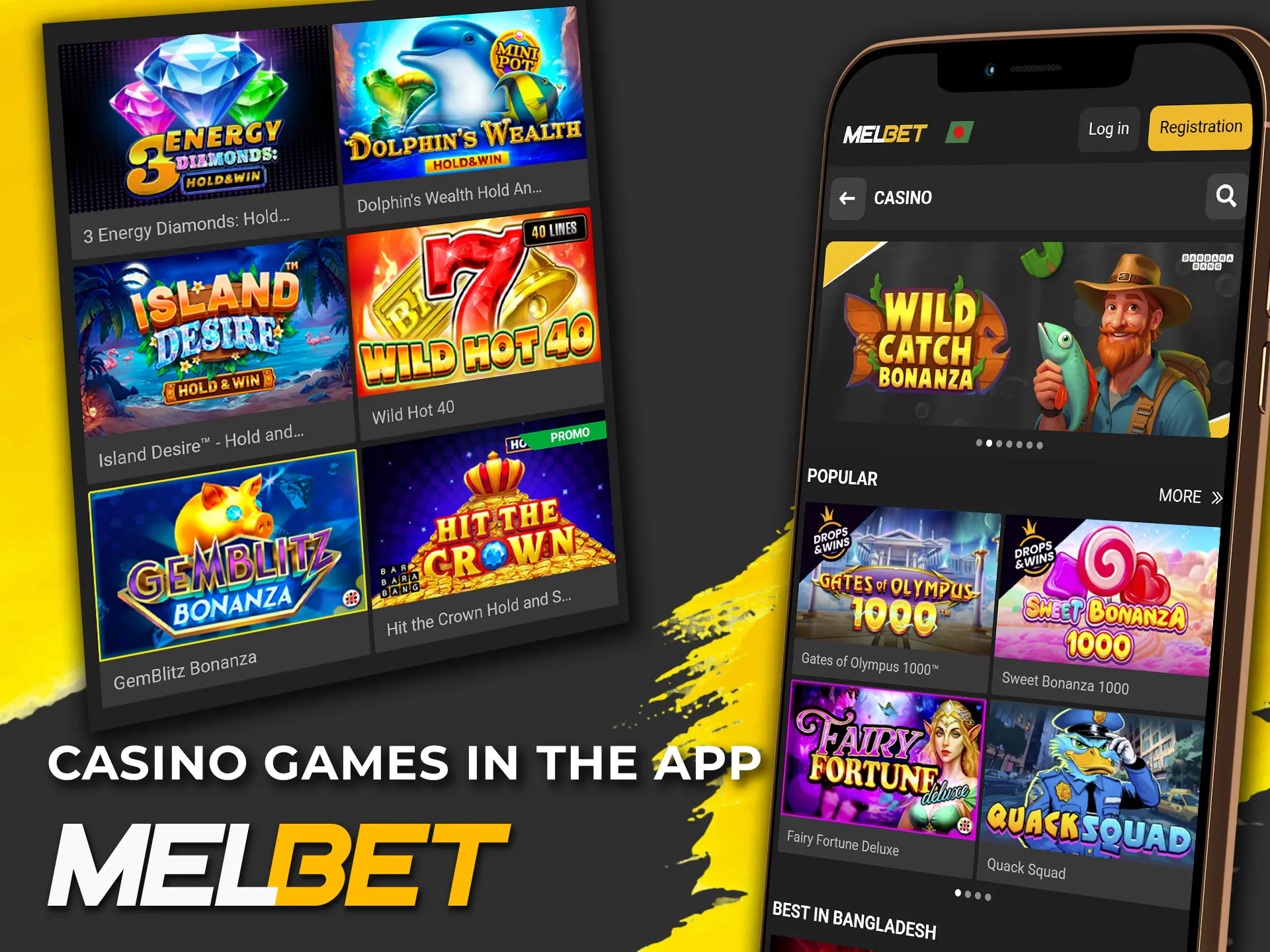 Download the Melbet app and play your favorite casino games.