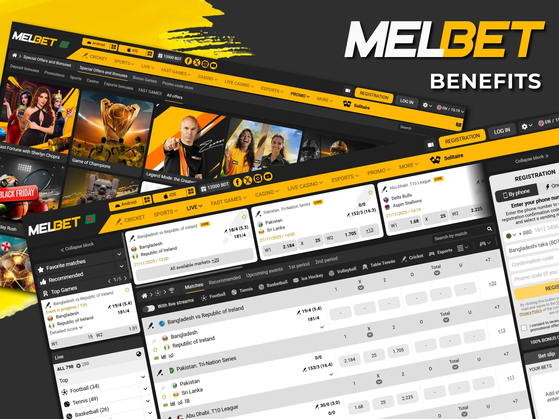 The Melbet APK for PC has a lot of advantages for users.