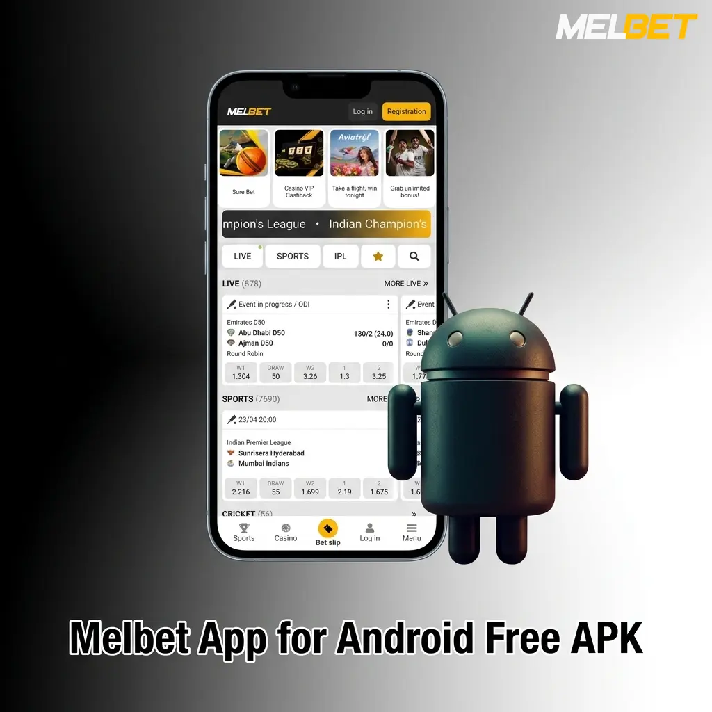 Melbet App for Android free APK download on smartphone
