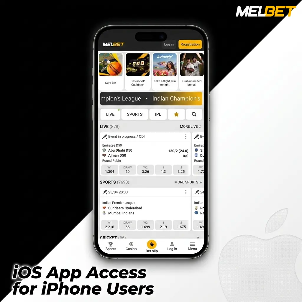 iPhone user accessing an iOS app on a smartphone screen